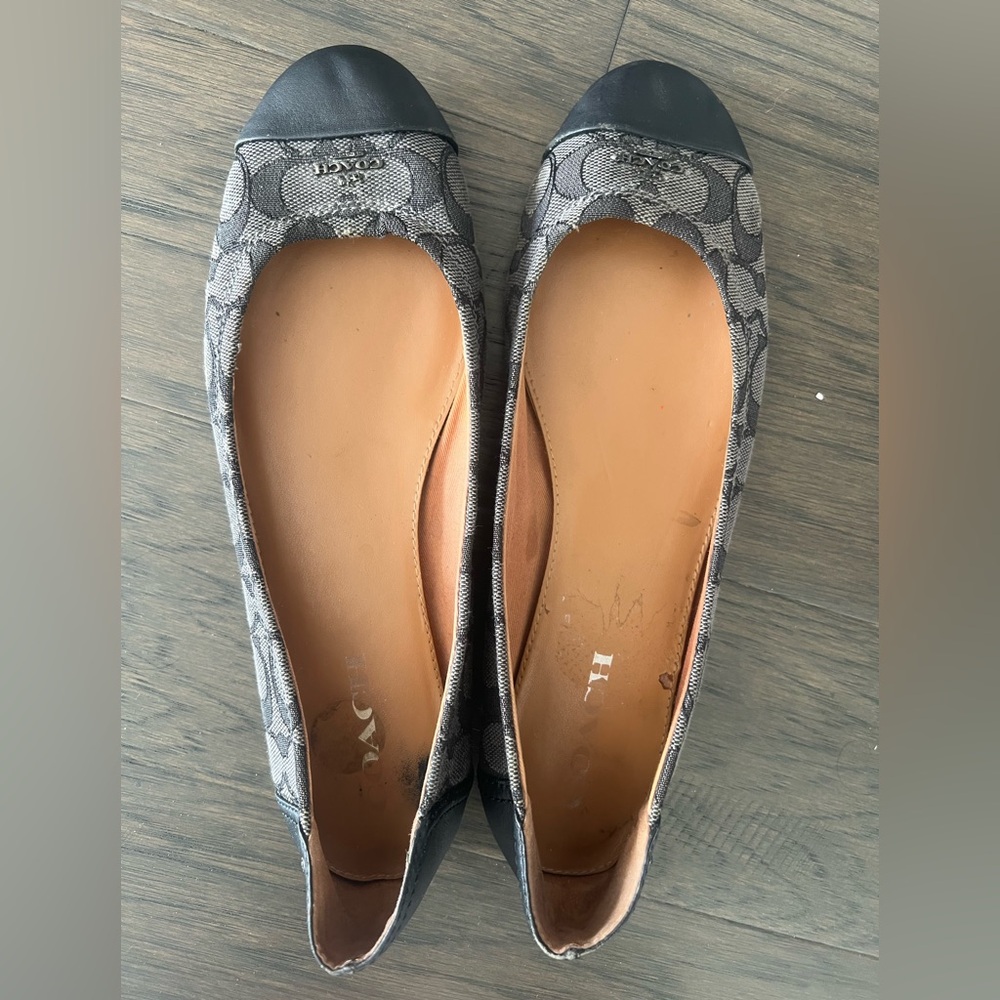 Coach Gray Monogram Flats for Everyday Elegance
